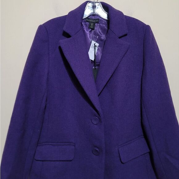 House of Harlow 1960 Women's Purple Woolblend Peacoat Sz Small NWT - Picture 4 of 11